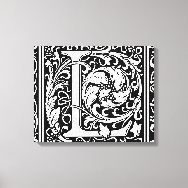 Toile Lettre L Monogramme médiéval Art Nouveau (Recto)