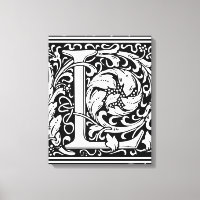 Lettre L Monogramme médiéval Art Nouveau