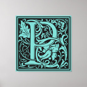 Toile Lettre P Monogramme médiéval Art Nouveau