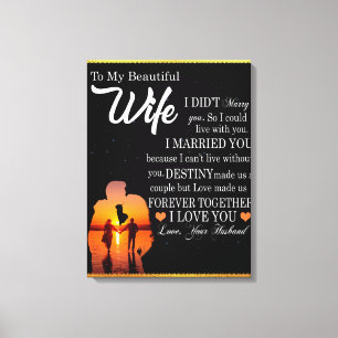 Toile Lettre personnalisée à ma femme, Couple Valentine