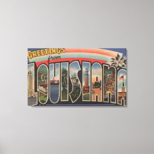 Toile Lettre ScenesLouisiana de LouisianaLarge
