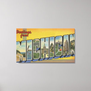 Toile Lettre ScenesMichigan de MichiganLarge