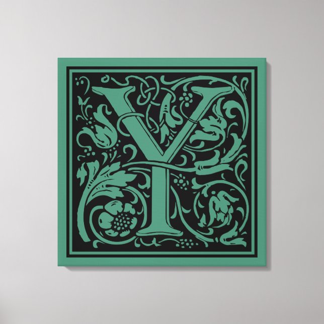 Toile Lettre Y Monogramme médiéval Art Nouveau (Recto)