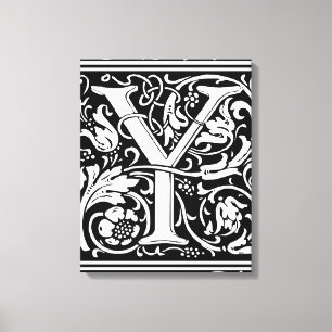 Toile Lettre Y Monogramme médiéval Art Nouveau