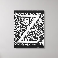 Lettre Z Monogramme médiéval Art Nouveau
