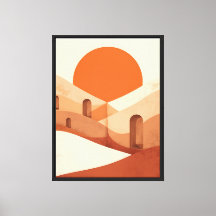 Lever de soleil abstrait en terre cuite