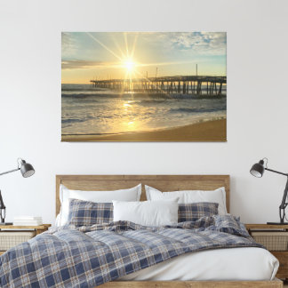 Toile Lever de soleil stupéfiant à Virginia Beach Pier -