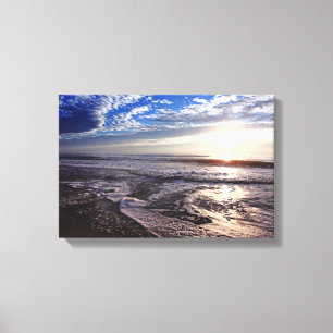 Toile Lever de soleil sur la plage