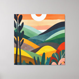 Toile Lever De Soleil Sur Les Collines Rollantes