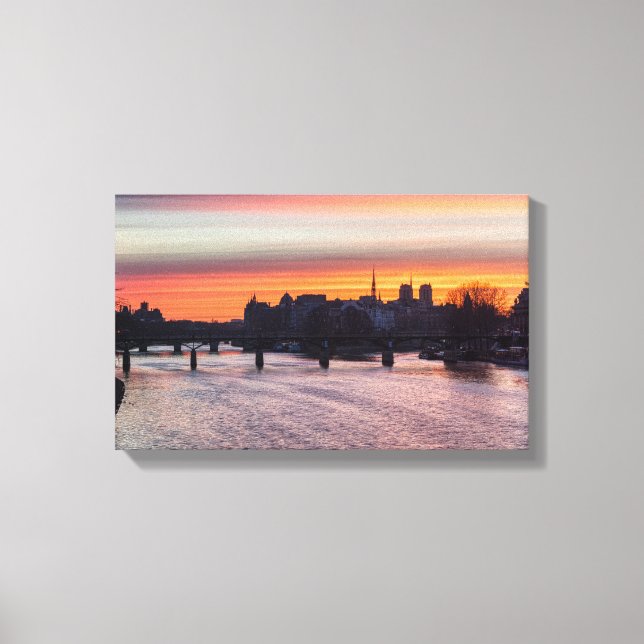Toile Lever de soleil sur l'île de la Cité et Notre Dame (Recto)
