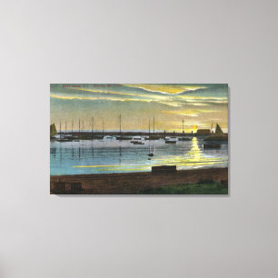 Toile Lever du soleil au Vieux Port