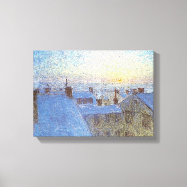 Toile Lever du soleil sur les toits (par Eugène Jansson) (Recto)