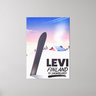 Toile Levi Finland Snowboard affiche voyage