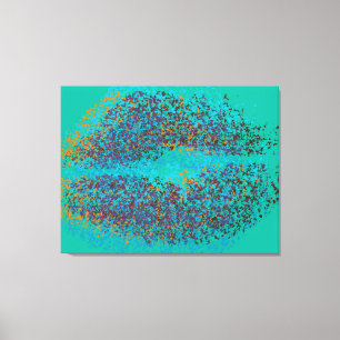 Toile Lèvres colorées rétro