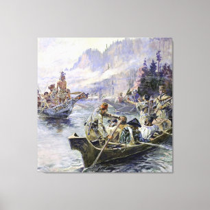 Toile « Lewis et Clark » par Charles M. Russell