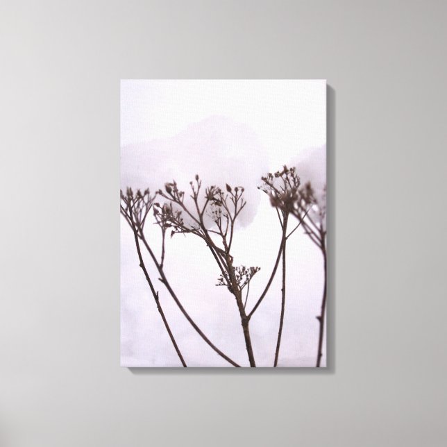 Toile L'hiver, Plantes dans la neige Single (Recto)