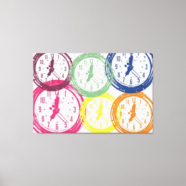 Toile l'horloge - pop art (Recto)