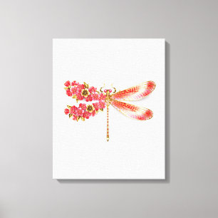 Toile libellule de fleurs avec sakura de bijoux
