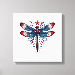 Toile Libellule Drapeau Américain Patriotique 4 Juillet