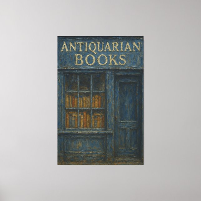 Toile Librairie Antiquaire vintage - Dark Academia (Recto)