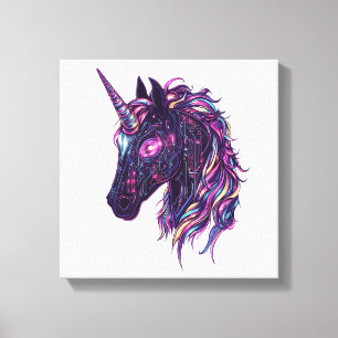 Toile Licorne néon Cyberpunk (1)