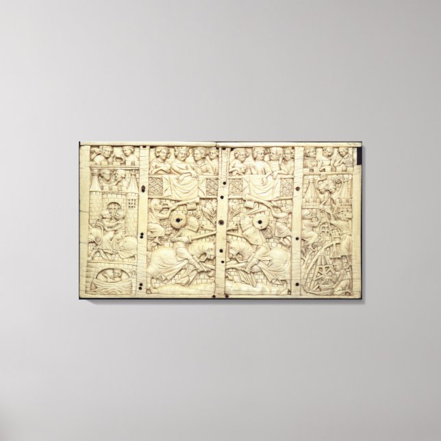 Toile Lid d'un cercueil représentant un tournoi (Recto)