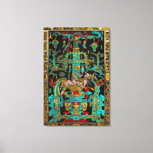 Toile Lid of Great Tomb of Pakal - Astronaut Palenque