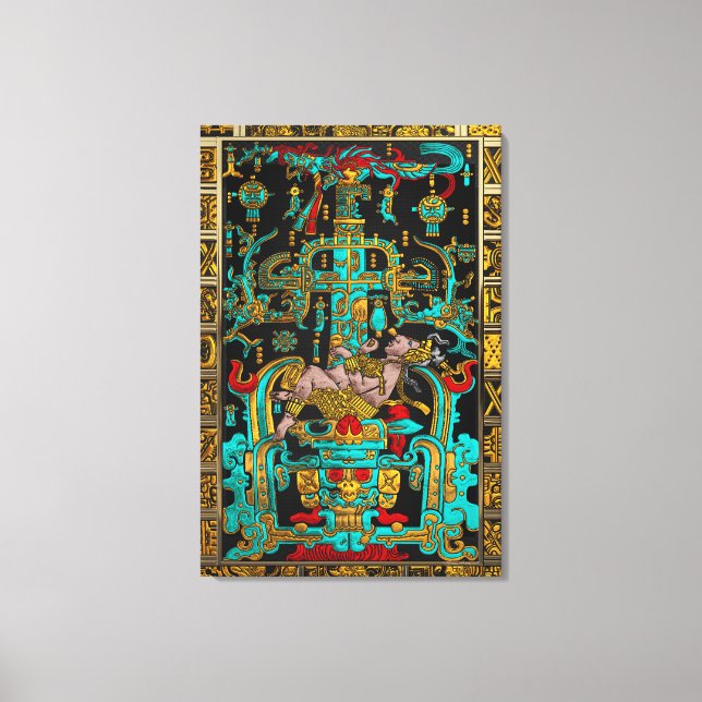 Toile Lid of Great Tomb of Pakal - Astronaut Palenque (Recto)