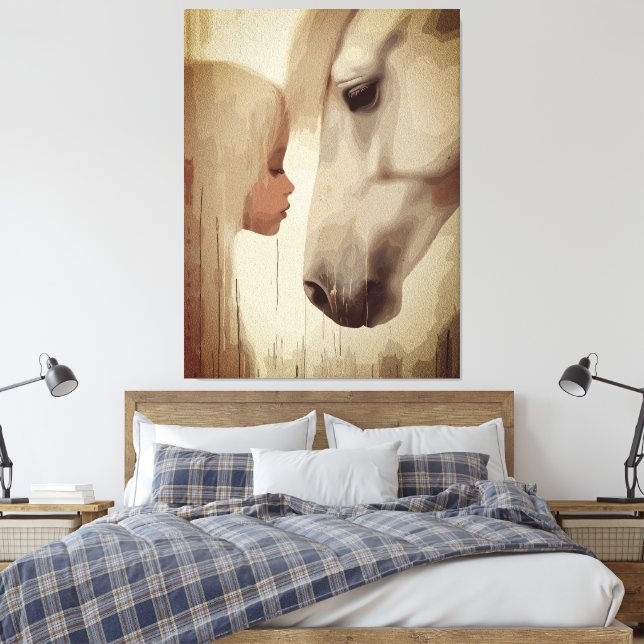 Toile Lien Innocent – Enfant et Cheval Art (Insitu(Chambre))