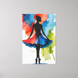 Toile lienzo Bailarina arte abstracto en acuarela