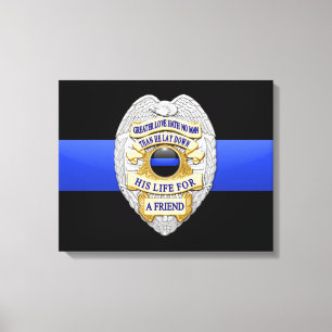Toile Ligne Bleue Mince & Badge