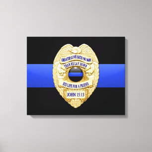 Toile Ligne Bleue Mince & Badge