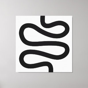 Toile Ligne courbe - Noir sur Blanc