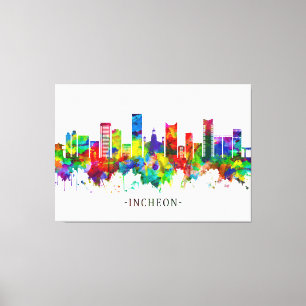 Toile Ligne Skyline d'Incheon Corée du Sud