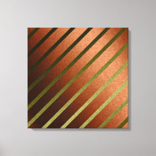 Toile Lignes Abstraites Faux Orange Yellow Foil Canvas