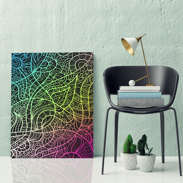 Toile Lignes de couleur arc-en-ciel surréaliste psychédé (Créateur téléchargé)