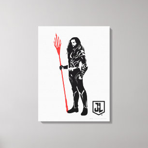 Toile Ligue de Justice   Aquaman Pose Noir Pop Art