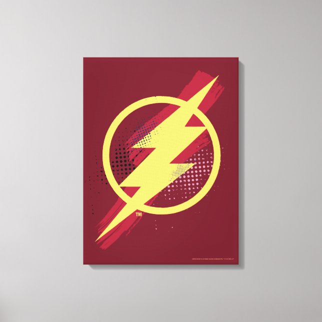 Toile Ligue de Justice | Symbole Flash brosse et demi-to (Recto)