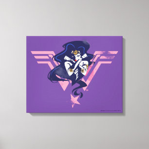 Toile Ligue de Justice Wonder Woman & Symbol Pop Art