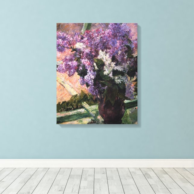 Toile Lilacs dans une fenêtre | Mary Cassatt (Insitu (Plancher de Bois))