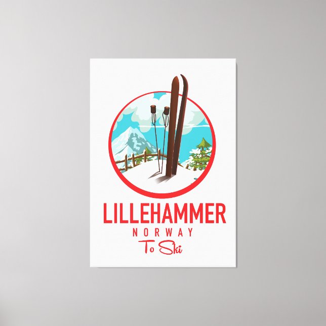Toile Lillehammer Norvège logo Ski (Recto)