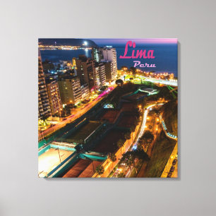 Toile Lima Pérou Capitale Côte Pacifique Ville Lumière N