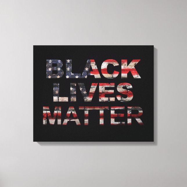 Toile L'importance de la vie noire | Drapeau américain (Recto)