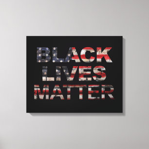Toile L'importance des vies noires  Drapeau américain