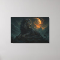 Lion Épique au Clair de Lune – Gardien Céleste de
