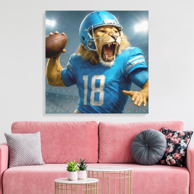 Toile Lion Football Player (Insitu(Salon))