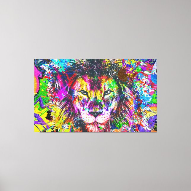 Toile Lion Grafitti (Recto)