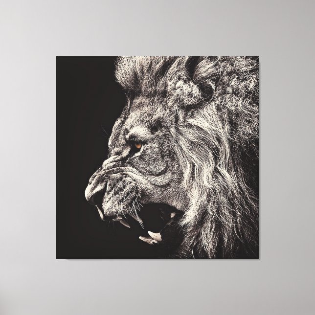 Toile Lion homme en colère (Recto)