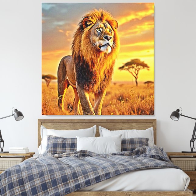 Toile Lion King Savanna coucher de soleil (Insitu(Chambre))