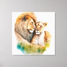 Lion mâle et femelle en amour Photo pour les amour